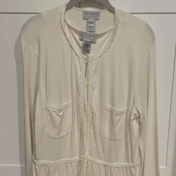 Talbots Tops - Talbots Collection Cream/White 85% Modal Cardigan Sweater Set Size XL